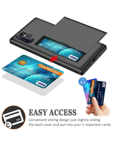 Funda de billetera para Huawei P30 - Protección PC+TPU Negra Funda de billetera para Huawei P30 - Protección PC+TPU Negra