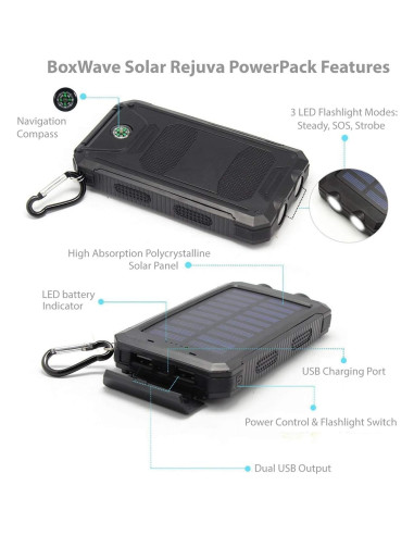 Banco de Energía Solar BoxWave PowerPack Rejuva 10000mAh