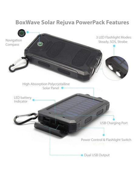 Banco de Energía Solar BoxWave PowerPack Rejuva 10000mAh
