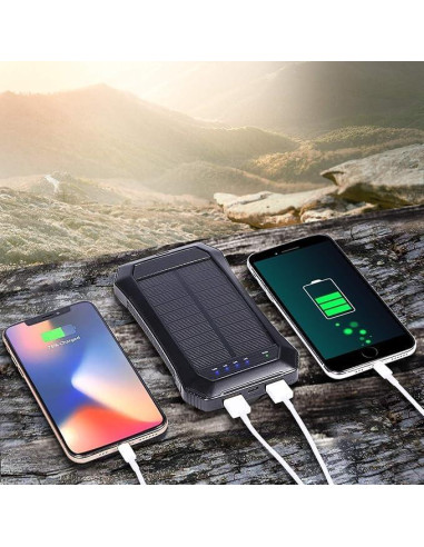 Banco de Energía Solar 10000mAh JustBaby Luv - Cargador Rápido con 20 LED