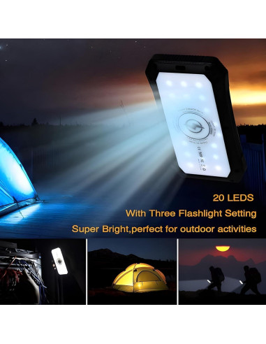 Banco de Energía Solar 10000mAh JustBaby Luv - Cargador Rápido con 20 LED