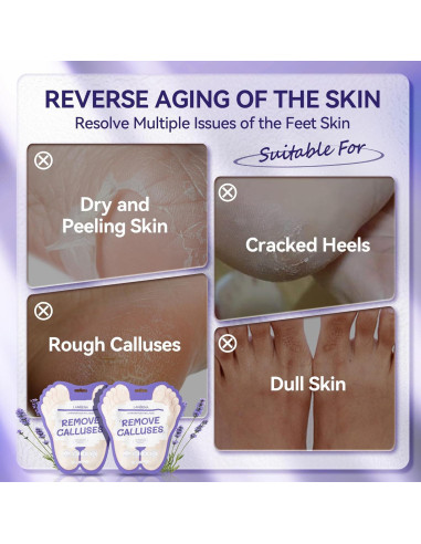 Máscara Exfoliante para Pies LANBENA Lavanda - 2 Pares