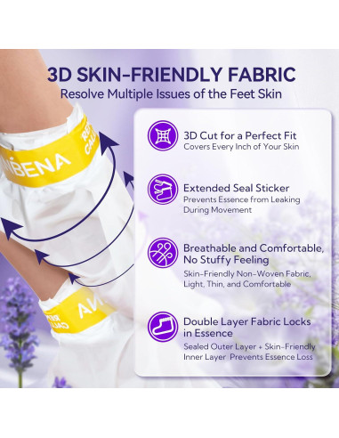 Máscara Exfoliante para Pies LANBENA Lavanda - 2 Pares