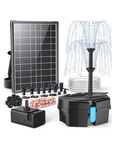 Bomba de Fuente Solar POPOSOAP 8W con Kit de Filtro para Estanque