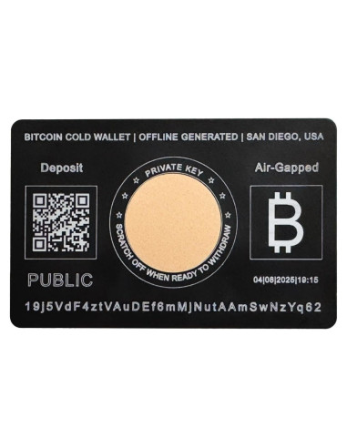 Tarjeta de Billetera Fría Bitcoin BTC20 de Metal 27g