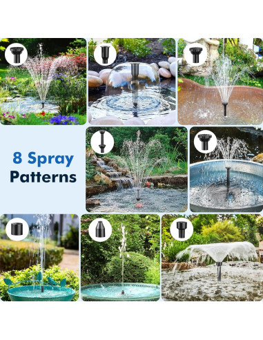 Bomba de Fuente Solar POPOSOAP 8W con Kit de Filtro para Estanque