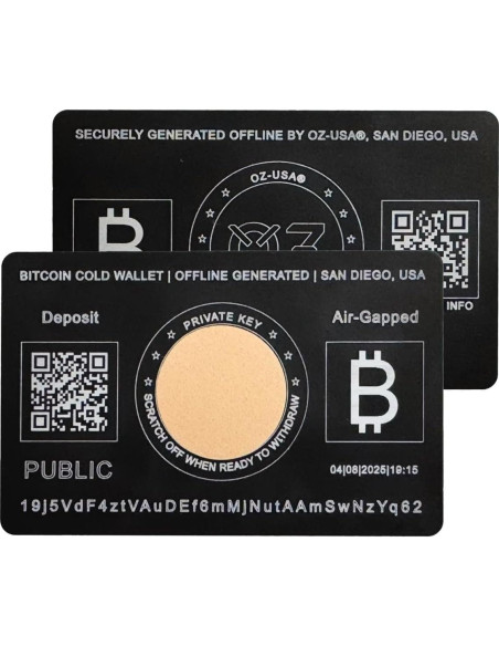 Tarjeta de Billetera Fría Bitcoin BTC20 de Metal 27g