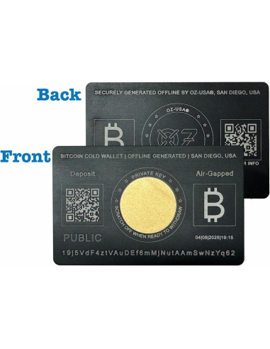 Tarjeta de Billetera Fría Bitcoin BTC20 de Metal 27g