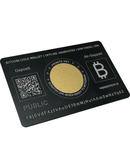 Tarjeta de Billetera Fría Bitcoin BTC20 de Metal 27g