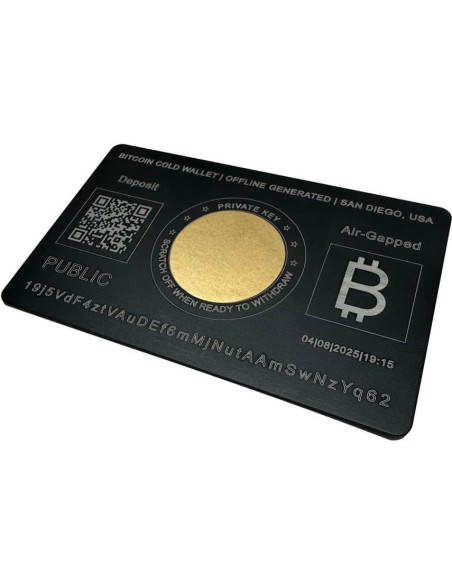 Tarjeta de Billetera Fría Bitcoin BTC20 de Metal 27g