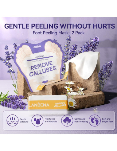 Máscara Exfoliante para Pies LANBENA Lavanda - 2 Pares