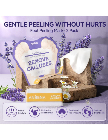 Máscara Exfoliante para Pies LANBENA Lavanda - 2 Pares