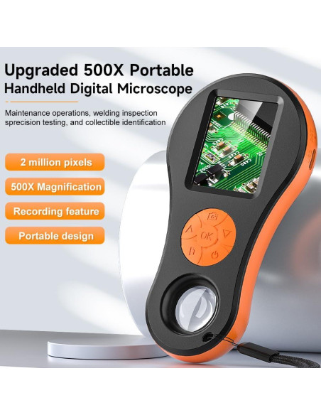 Microscopio Digital Portátil ILIHOME 2" Pantalla IPS 200W