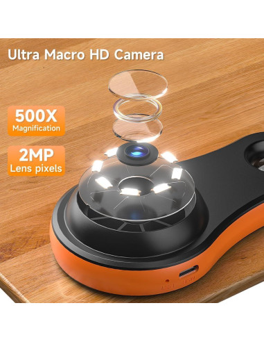 Microscopio Digital Portátil ILIHOME 2" Pantalla IPS 200W