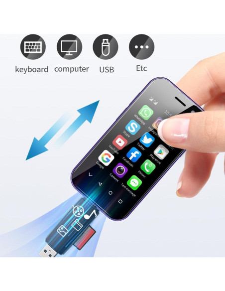 Smartphone Mini 4G Egoodmall XS14PRO 3" Dual SIM 2+16GB Negro