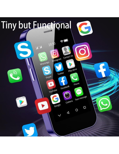 Smartphone Mini 4G Egoodmall XS14PRO 3" Dual SIM 2+16GB Negro