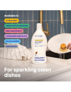 Jabón para Platos ATTITUDE 700 ml Vegano Cilantro y Aceituna 2