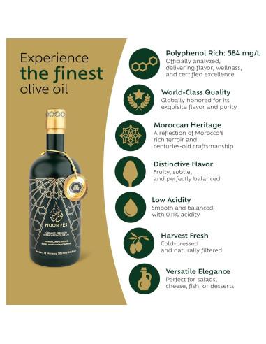 Aceite de Oliva Extra Virgen NOOR FS 500 ml Orgánico Picholine