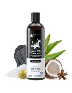 Champú Natural Kin+Kind para Perros y Gatos - Eliminador de Olores Zorrillo 354 ml