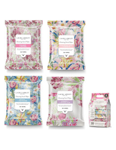 Toallitas Faciales Laura Ashley - 120 Pcs con Vitamina C y Retinol