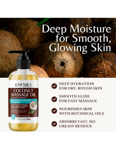 Aceite de Masaje de Coco Tropical Edenika 236.6 ml Hidratante 2