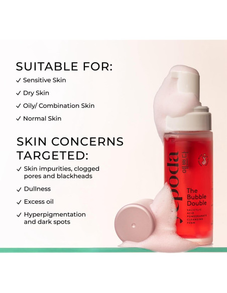 Yepoda Espuma Limpiadora Exfoliante Vegana 120 ml - Piel Radiante