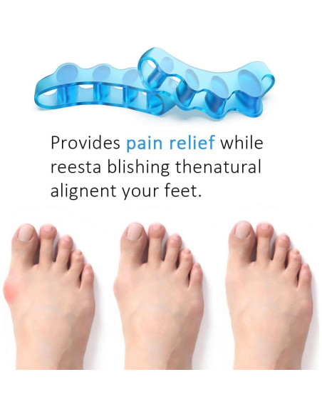 Separadores de Dedos Correctores de Juanetes Gel Azul/Rosa