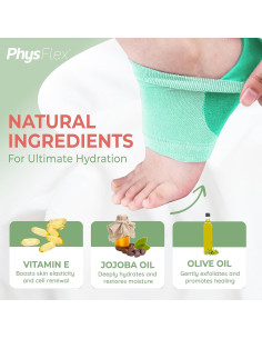 Calcetines hidratantes PhysFlex para talones agrietados - Gris 2