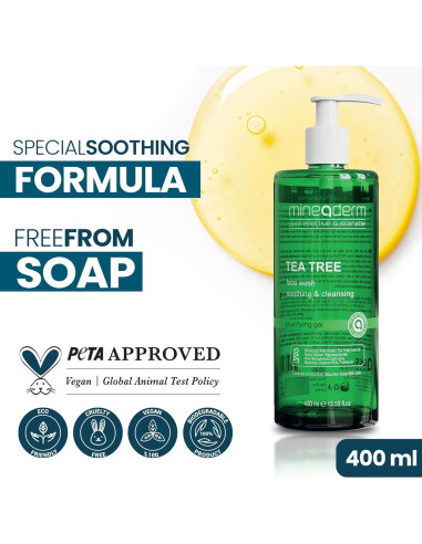 Limpiador Facial de Árbol de Té Mineaderm 400ml - Piel Grasa y Acné