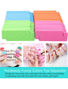 Separadores de Dedos para Pedicura Tecbeauty 120pcs Espuma 2