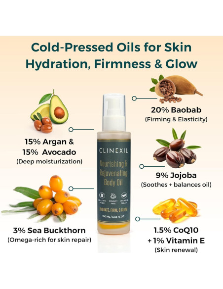 Aceite Corporal Hidratante Clinexil 95.2 ml - Piel Seca y Radiante