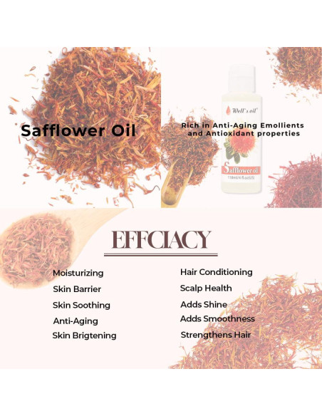 Aceite de Cártamo Well's 118ml Natural para Cabello y Piel