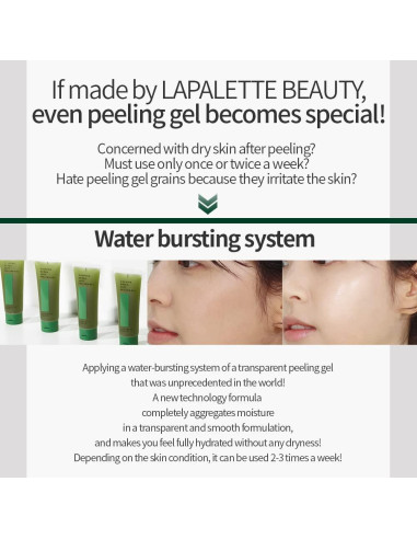 LAPALETTE Gel Exfoliante Suave 100 ml | Té Verde y Centella