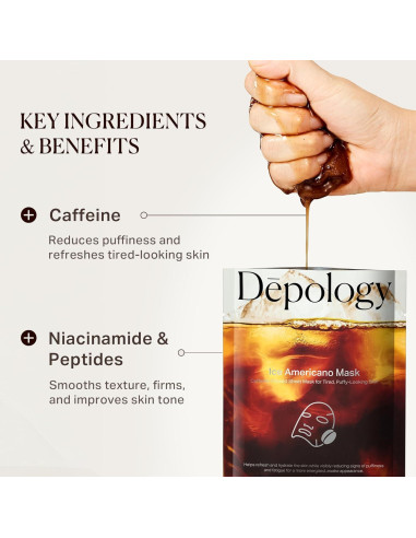 Mascarilla Facial Hidrogel Depology Cafeína Niacinamida 230g