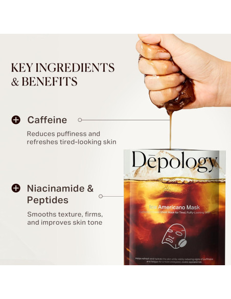 Mascarilla Facial Hidrogel Depology Cafeína Niacinamida 230g