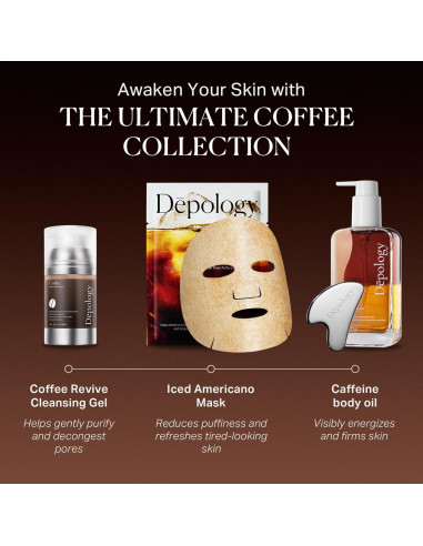 Mascarilla Facial Hidrogel Depology Cafeína Niacinamida 230g