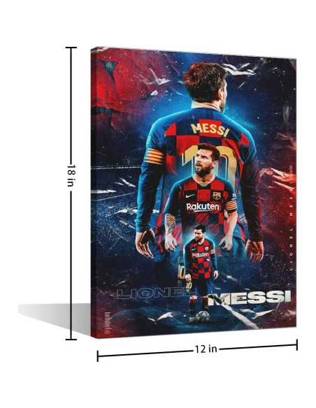 Arte en Lienzo TISHIRON Lionel Messi 30x45 cm Decoración