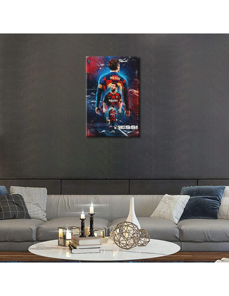 Arte en Lienzo TISHIRON Lionel Messi 30x45 cm Decoración