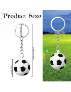 Llavero de Fútbol PVC Qulkws 18.5 cm Negro y Blanco 2