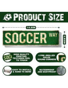 Póster de Fútbol Vintage Rasonus para Niños 38x10 cm 2