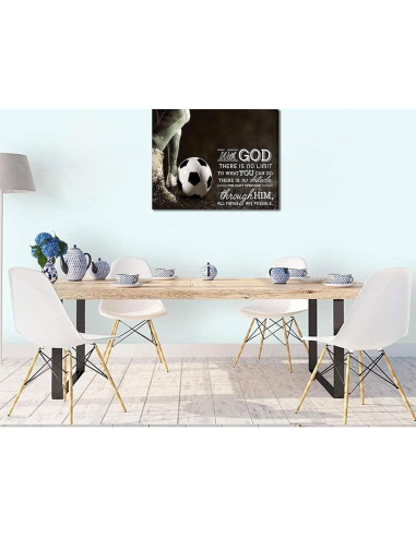 Arte de Pared Motivacional de Fútbol 30x40cm Lienzo