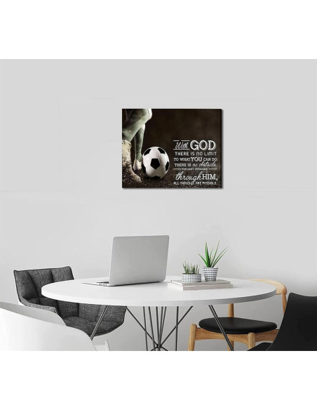 Arte de Pared Motivacional de Fútbol 30x40cm Lienzo