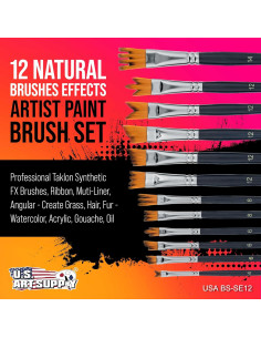 Juego de 12 Pinceles de Efectos Especiales U.S. Art Supply 2