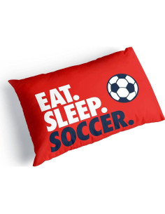 Funda de Almohada de Fútbol ChalkTalkSPORTS Roja 78.74x50.8cm 2