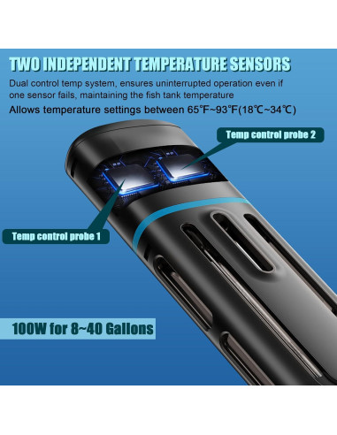Calentador de Acuario LYPHARD 100W Sumergible 8-40 Galones