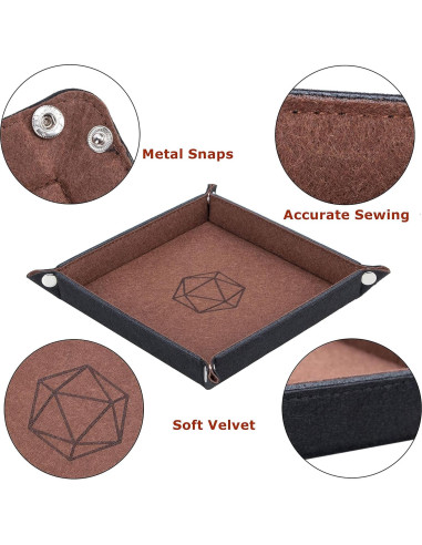 Bandeja de Dados Plegable KISLANE Cuadrada Fieltro 8 Colores