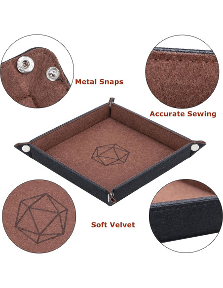 Bandeja de Dados Plegable KISLANE Cuadrada Fieltro 8 Colores