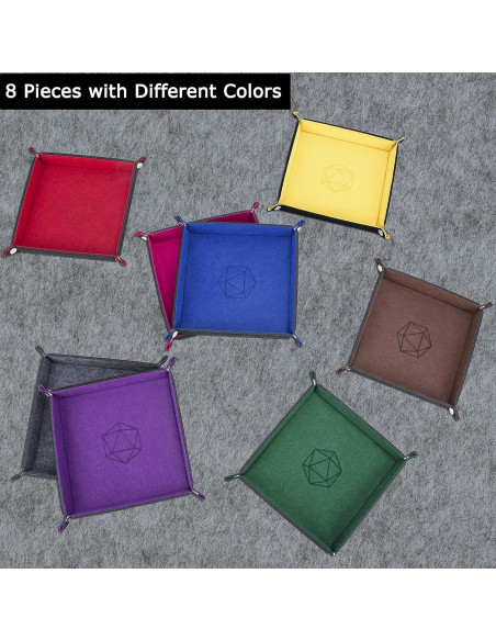 Bandeja de Dados Plegable KISLANE Cuadrada Fieltro 8 Colores