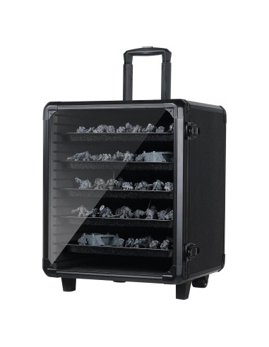 Estuche de Aluminio para Miniaturas con Cerradura y Carrito