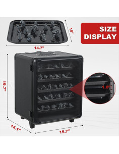 Estuche de Aluminio para Miniaturas con Cerradura y Carrito 2